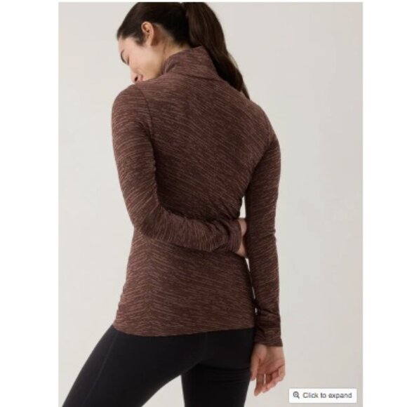 NWT Athleta Flurry Seamless Turtleneck, Rust Brown | Size Large - Picture 3 of 10